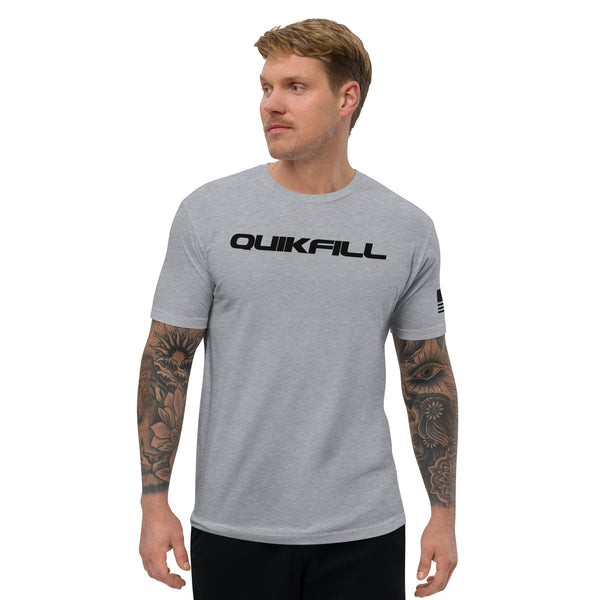 Black QUIKFILL Logo Short Sleeve T-shirt w/American Flag