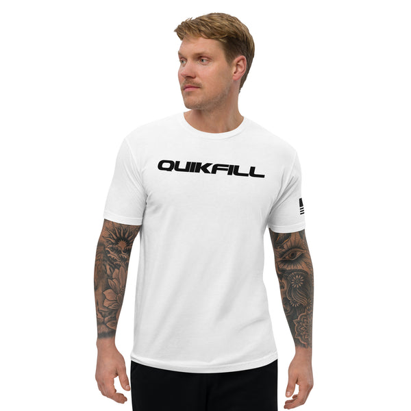 Black QUIKFILL Logo Short Sleeve T-shirt w/American Flag
